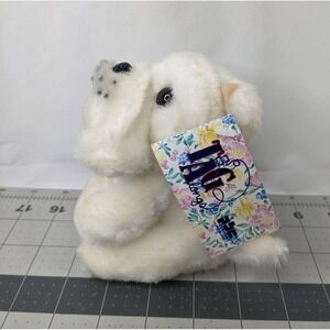PBC Tag a Longs White Winston Dog Plush 5 Inch Stuffed Animal Toy